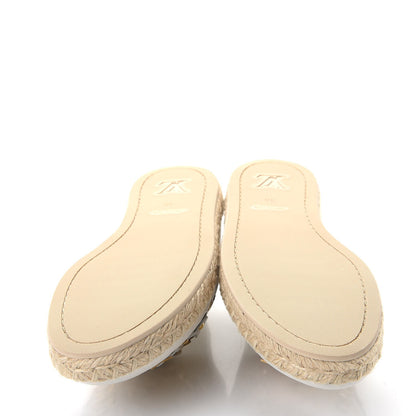 Louis Vuitton Calfskin Tropical Bloom Espadrille Flat 38 White 5 of 9