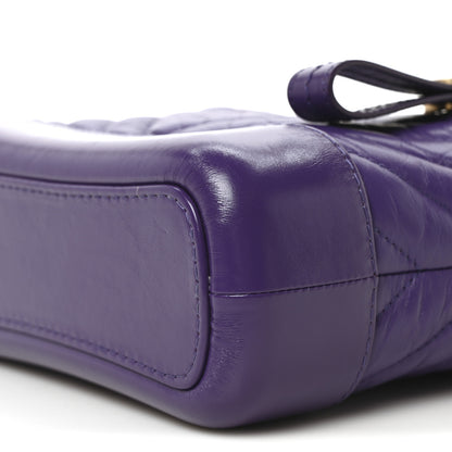 Chanel Aged Calfskin Chevron Quilted Small Gabrielle Hobo Purple 10 of 10