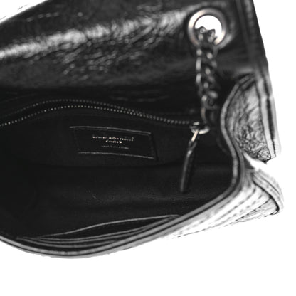 Saint Laurent Crinkled Calfskin Matelasse Monogram Niki Chain Wallet Black 5 of 9
