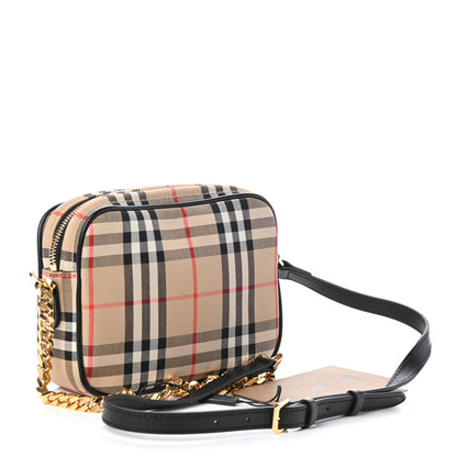 Burberry Calfskin Vintage Check Camera Bag Archive Beige 3 of 9