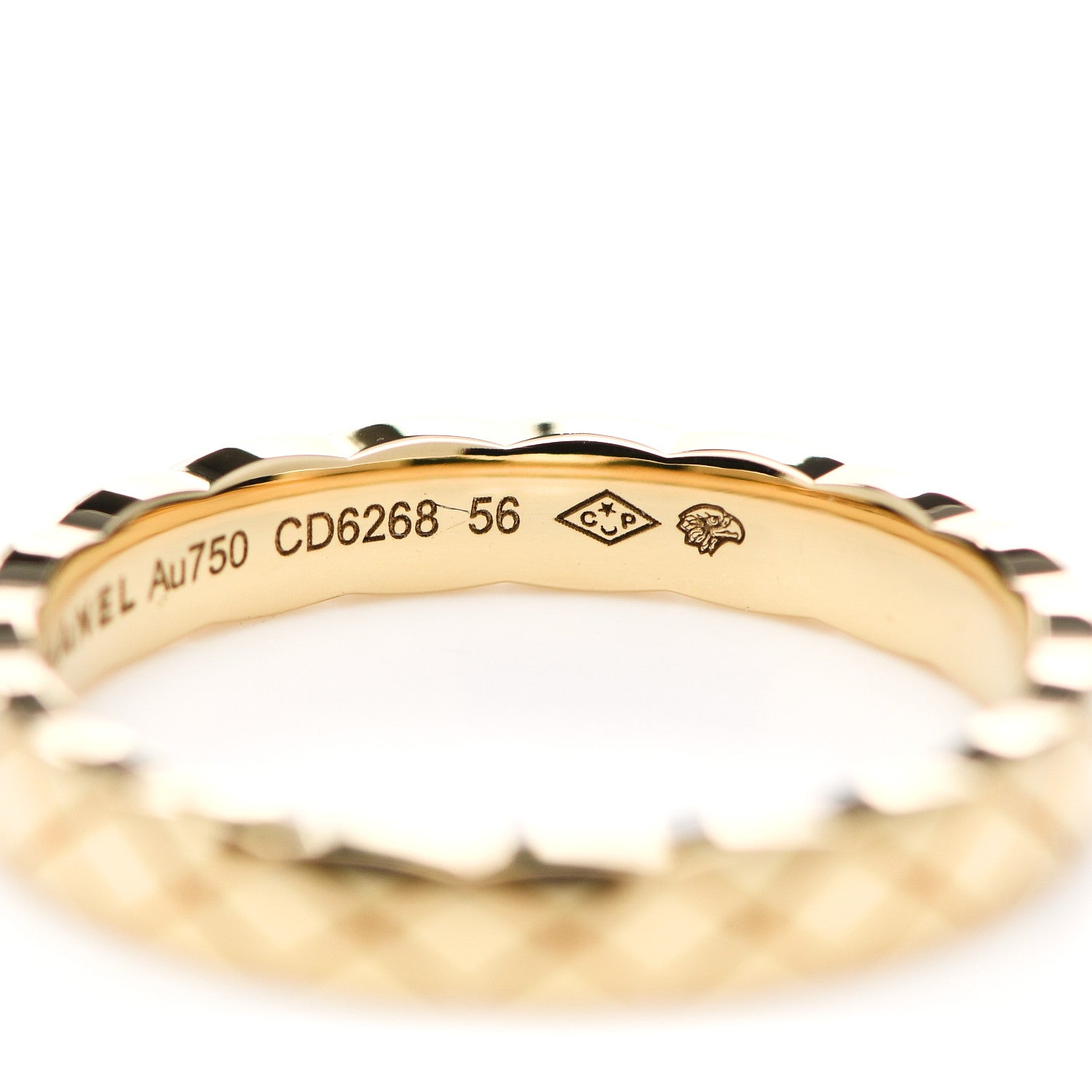 Chanel 18K Yellow Gold Mini Coco Crush Ring 56 7.5 5 of 6