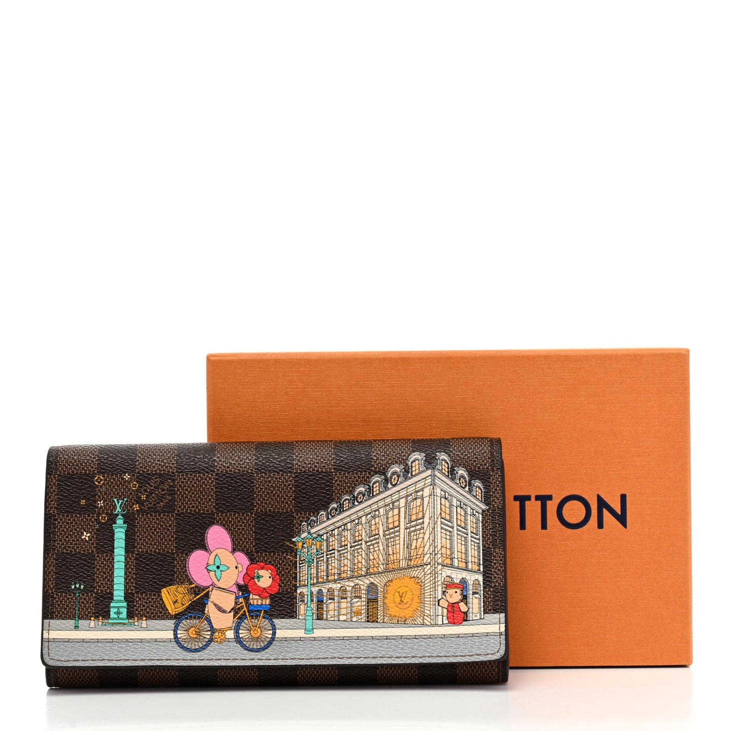 Damier Ebene 2022 Christmas Animation Paris Sarah Wallet Pink