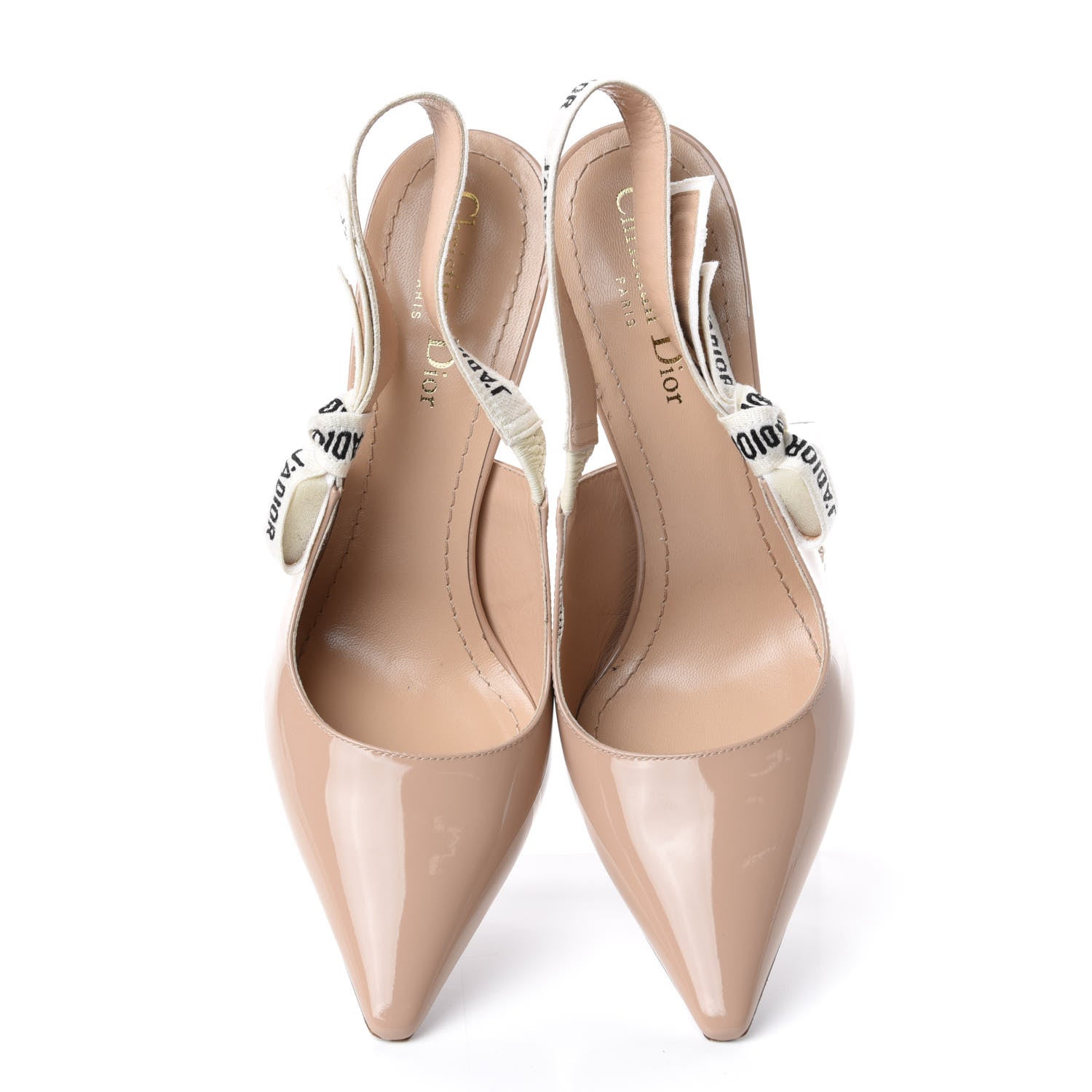 Christian Dior Patent Ribbon J'Adior Slingback 100mm Pumps 39 Nude 5 of 10