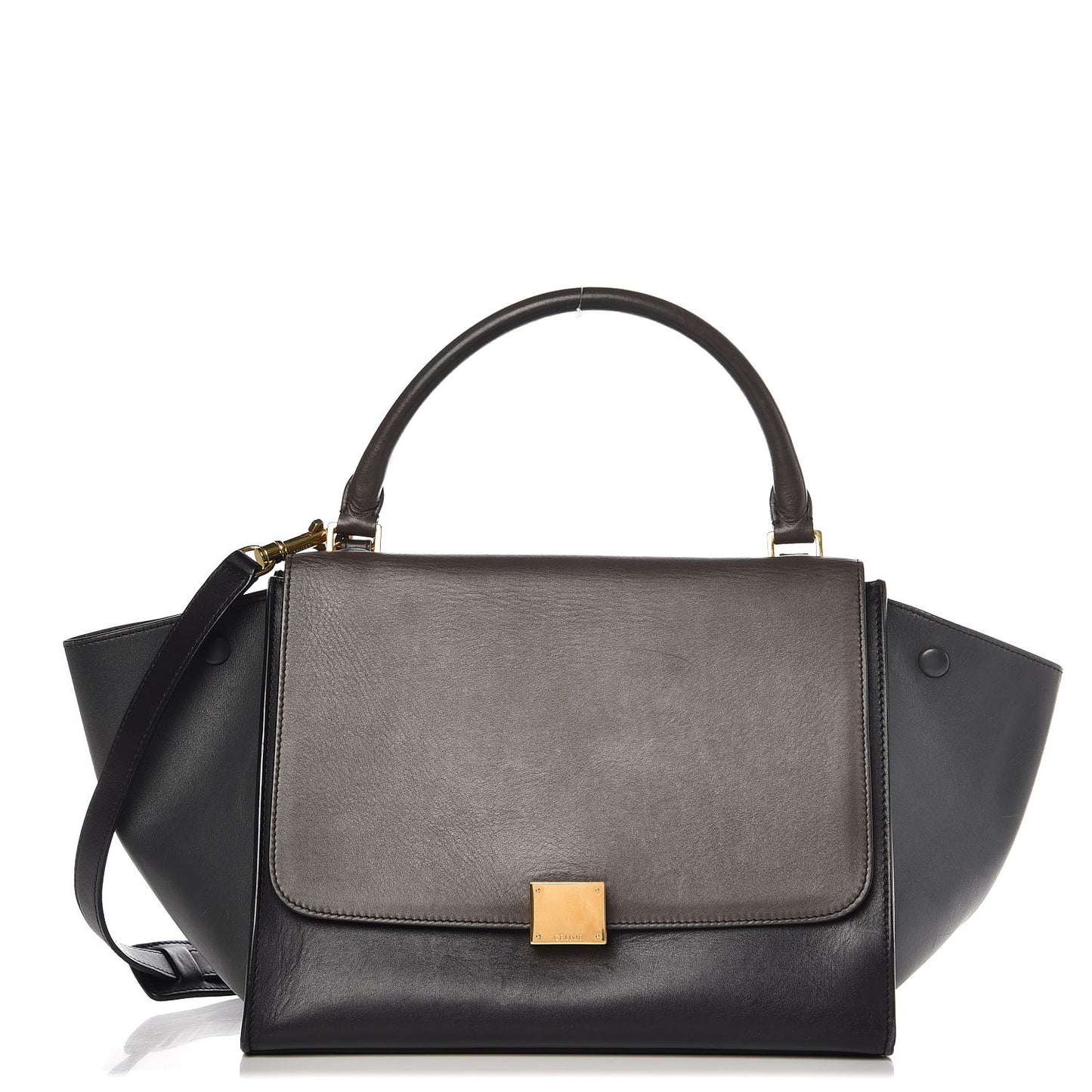 Smooth Calfskin Medium Tri-color Trapeze Anthracite