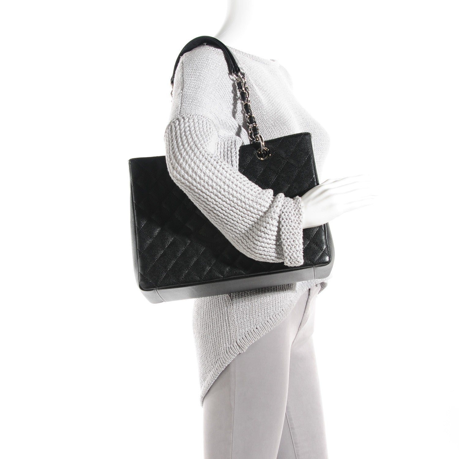 Chanel Caviar Quilted Grand Shopping Tote GST Black 2 of 7