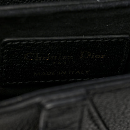 Christian Dior Goatskin Micro Saddle Bag With Strap Black 6 of 10