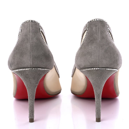 Christian Louboutin Veau Velours Crystal Rete Galativi 70 Pumps 39 Grey 6 of 9