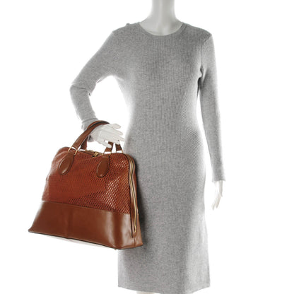 Chloe Lambskin Perforated Charlie Tote Caramel 2 of 9