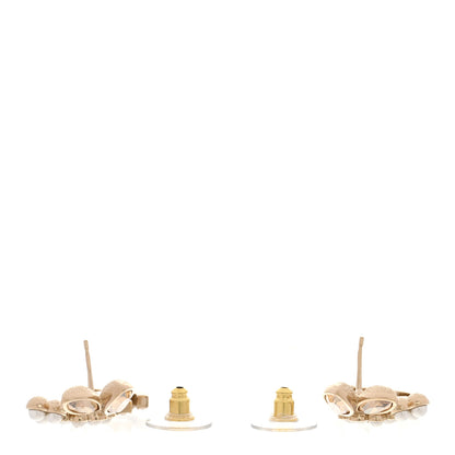Chanel Pearl Crystal Drop CC Earrings Gold White 3 of 5