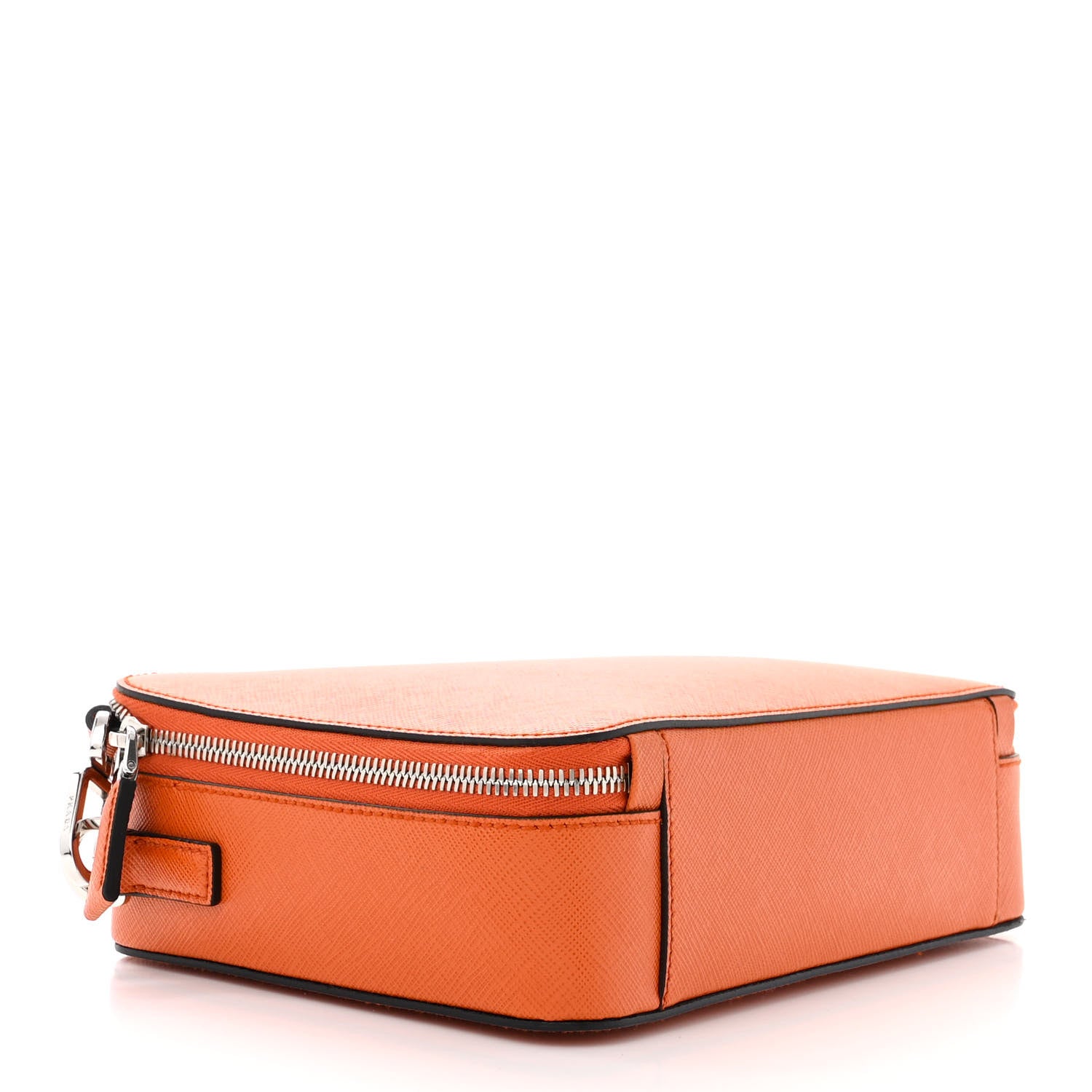 Prada Saffiano Travel Medium Brique Crossbody Bag Papaya 4 of 10
