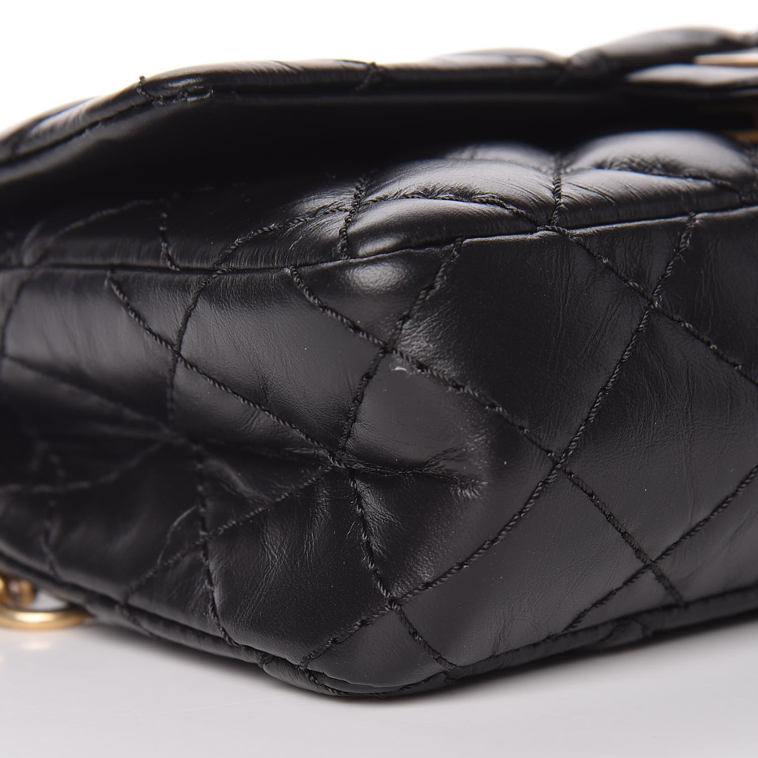 Chanel Aged Calfskin Quilted 2.55 Reissue Flap Belt Bag Clutch Black 5 of 11