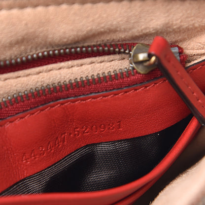 Gucci Calfskin Matelasse Mini GG Marmont Chain Bag Hibiscus Red 8 of 14