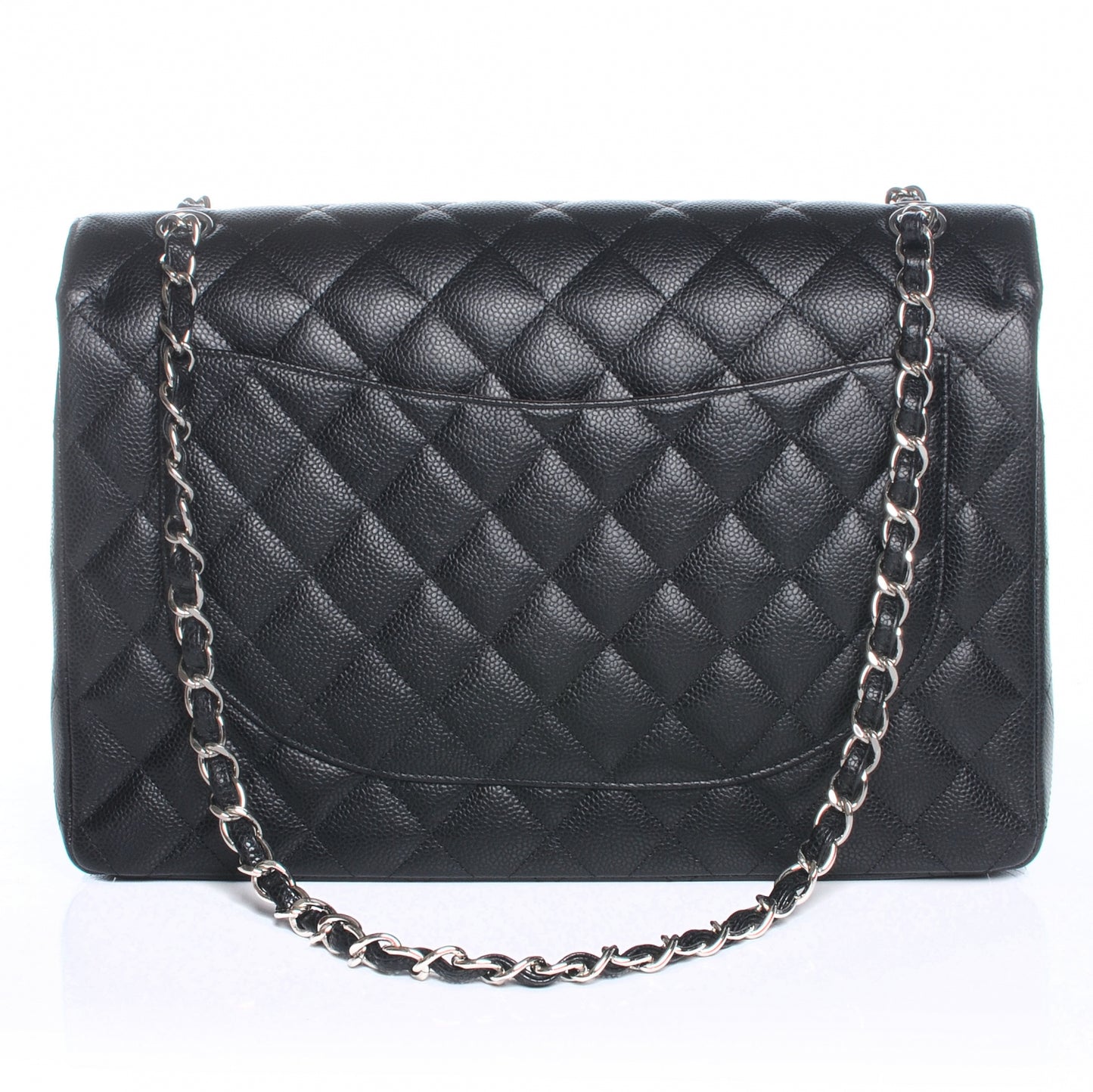 Caviar Quilted Maxi Double Flap Black