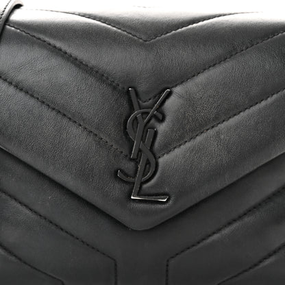 Saint Laurent Calfskin Y Quilted Monogram Monochrome Toy Loulou Crossbody Bag Black 8 of 13