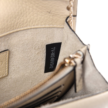 Valentino Garavani Pebbled Calfskin Rockstud Wallet on Chain Light Ivory 9 of 10