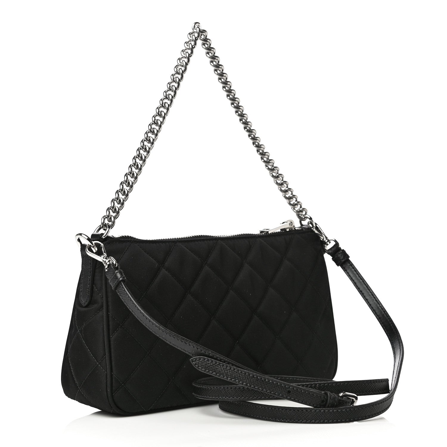 Prada Nylon Tessuto Impuntu Quilted Crossbody Bag Black 3 of 9