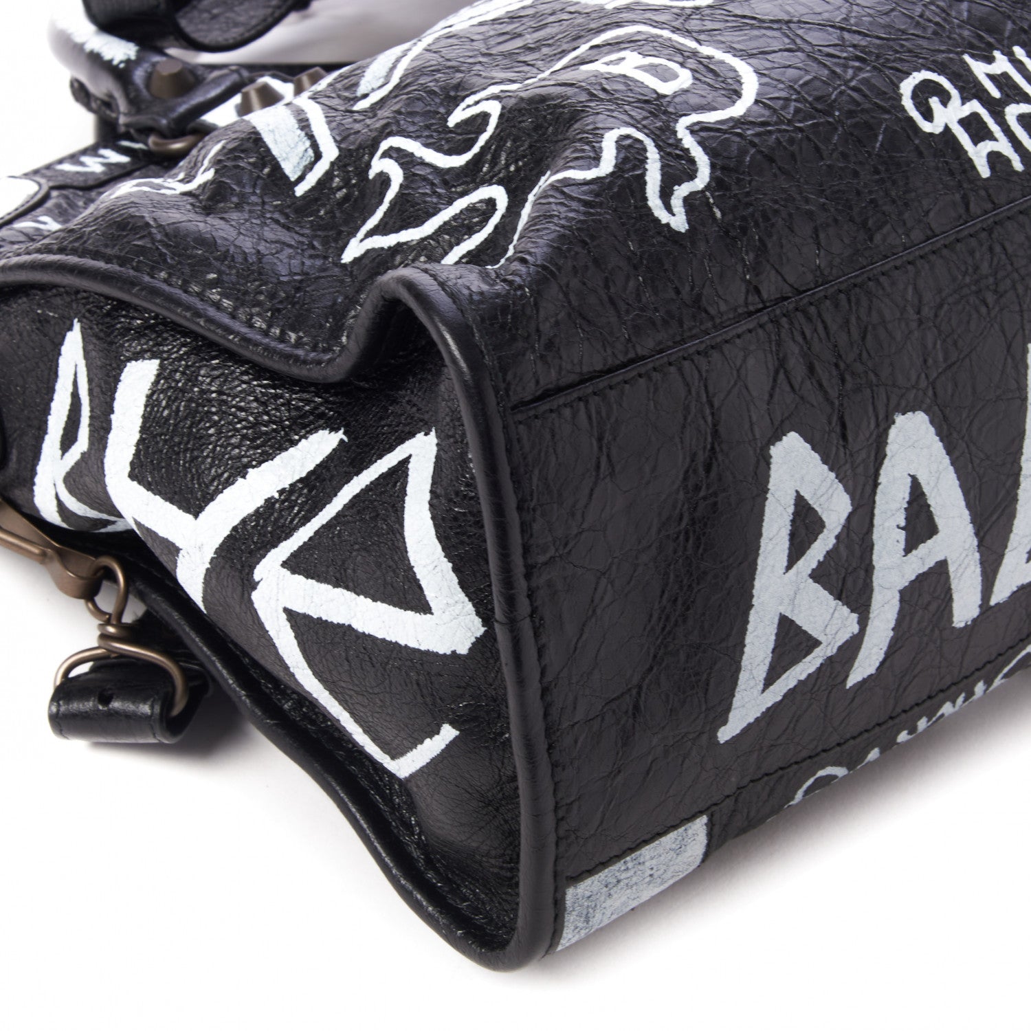 Balenciaga Agneau Arena Graffiti All Over Classic Hardware City Black White 6 of 9