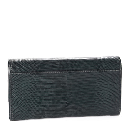 Burberry Lizard Continental Flap Wallet Dark Cyan 3 of 9