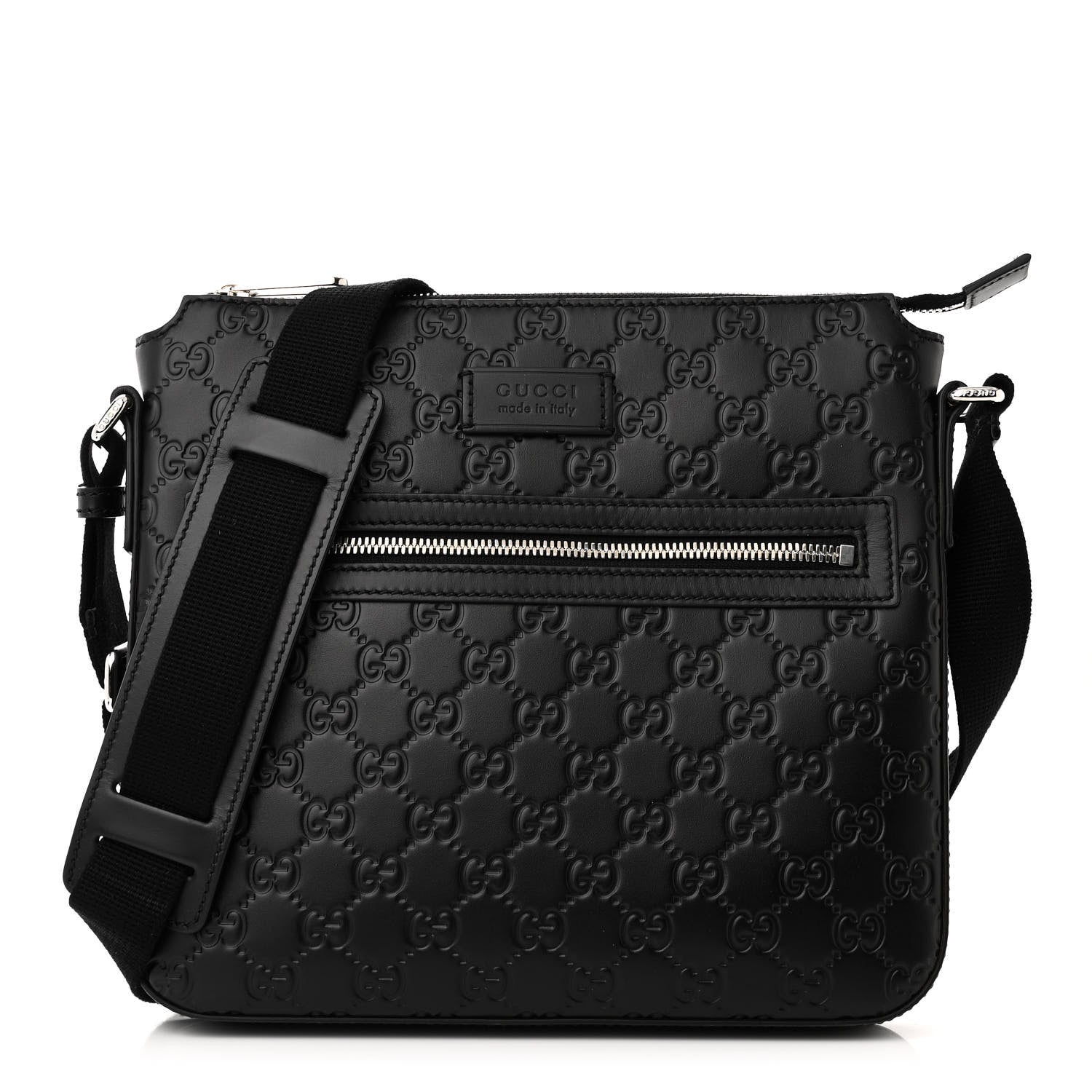 Gucci Guccissima Signature Small Messenger Bag Black 1 of 10