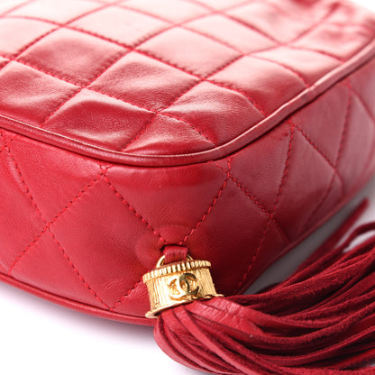 Chanel Lambskin Quilted Tassel Clutch Red 13 of 13