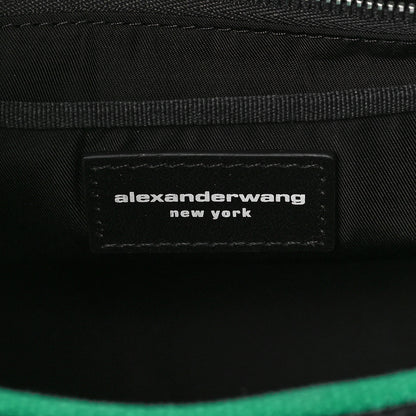 Alexander Wang Mesh Crystal Rhinestone Mini Cruiser Tote Green Silver 6 of 9