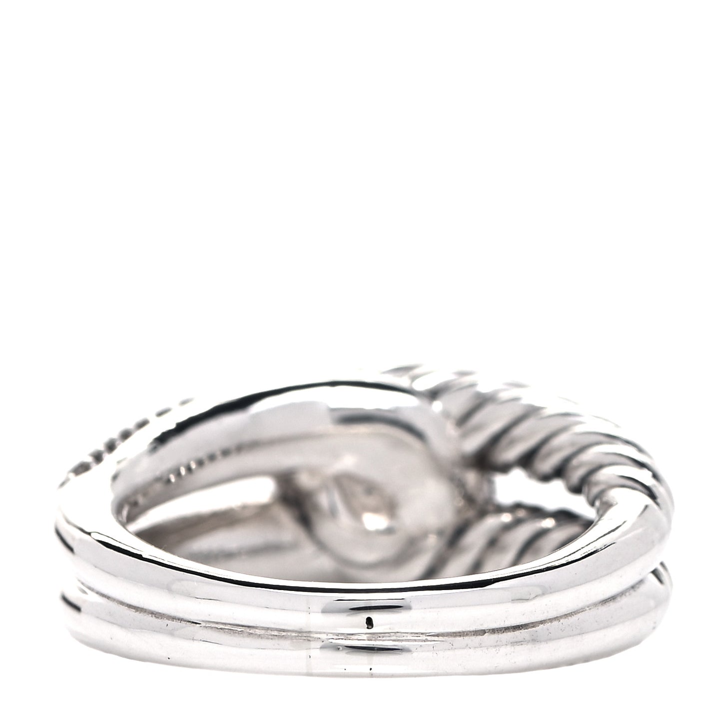 Sterling Silver Pave Diamond Single Loop Labyrinth Ring 54 7