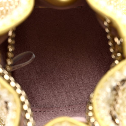 Jimmy Choo Satin Crystal Embellished Micro Bon Bon Bag Light Yellow 5 of 9