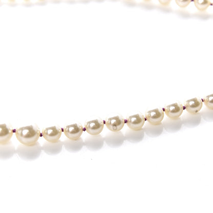 Chanel Pearl Crystal Gripoix CC Long Necklace Gold Pearly White Red 5 of 8