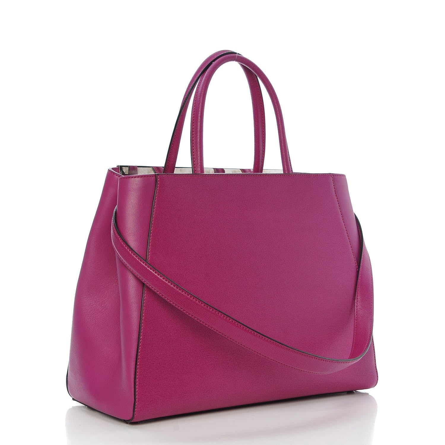 Fendi Vitello Elite Medium 2Jours Tote Magenta 3 of 6