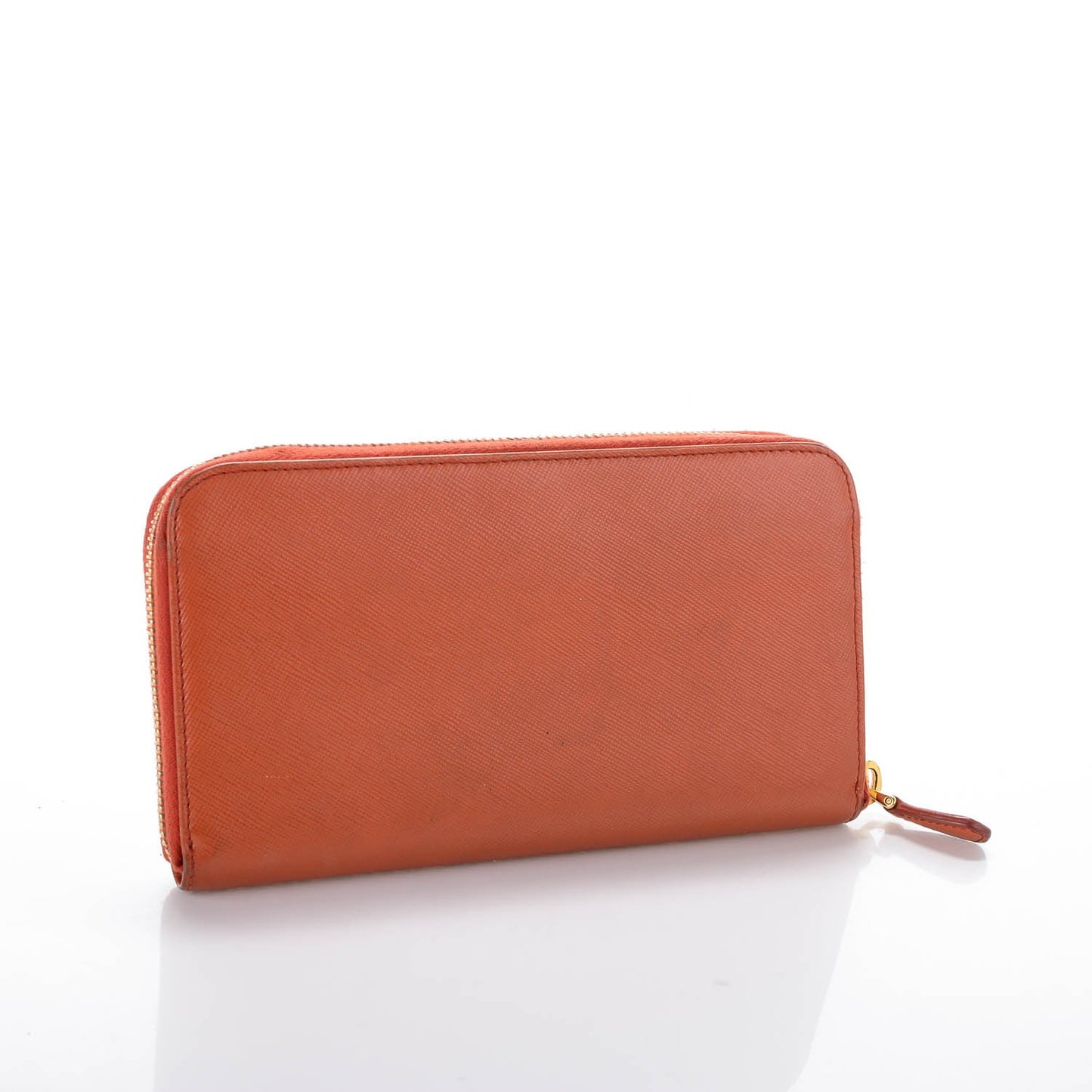 Saffiano Metal Zip Around Wallet Rame
