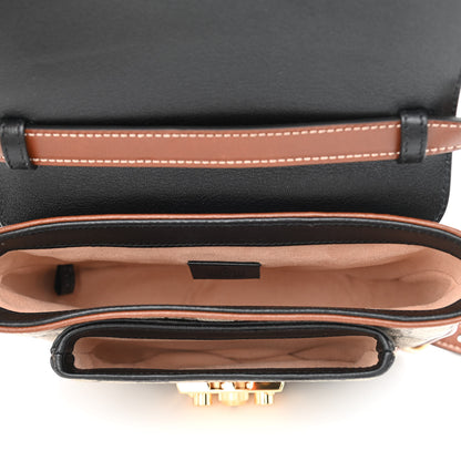 Gucci GG Supreme Monogram New Sakai Lux Calfskin Mini Padlock Flap Pocket Shoulder Bag Beige Ebony Black Cuir 5 of 10