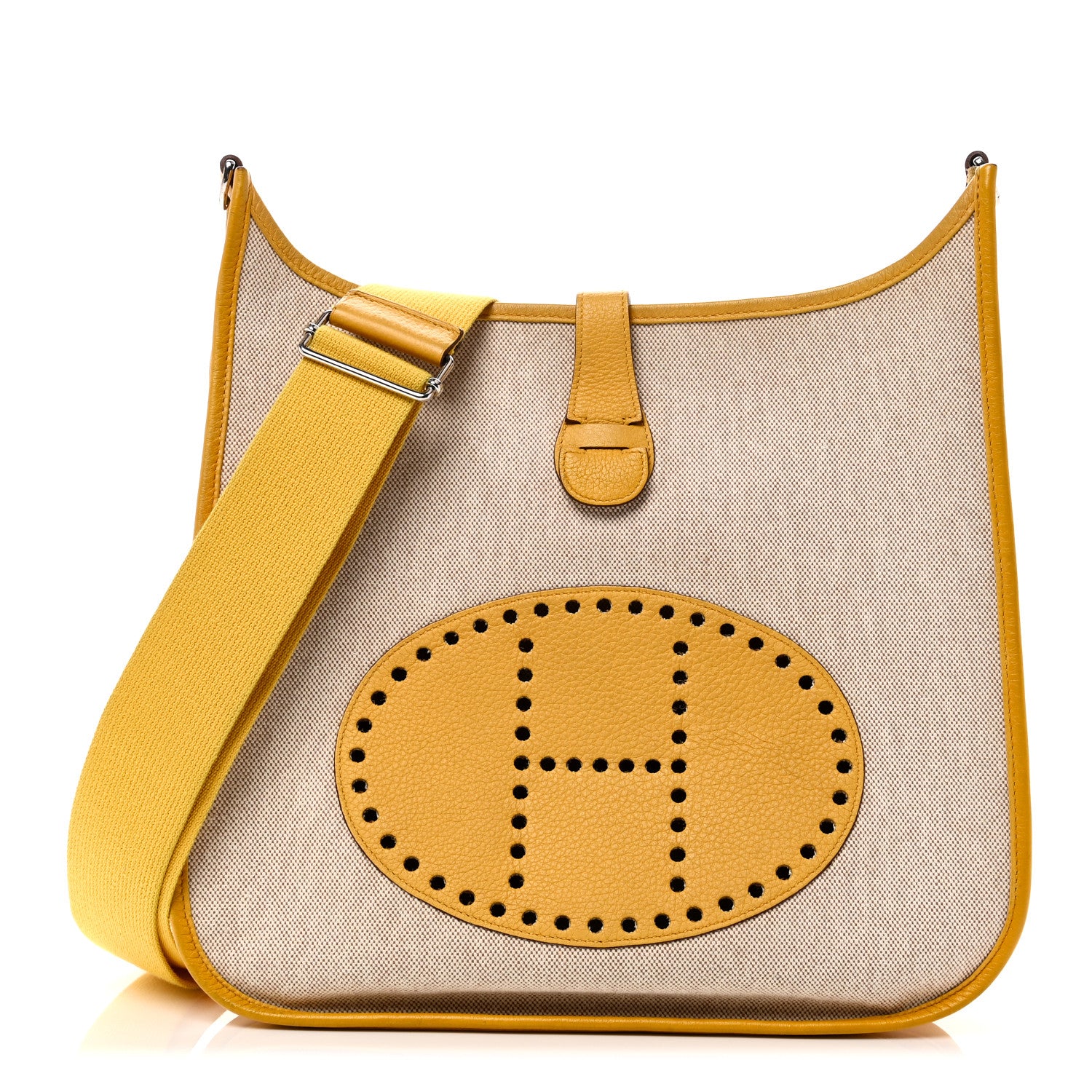 Hermes Toile Taurillon Clemence Evelyne III GM Jaune 1 of 11