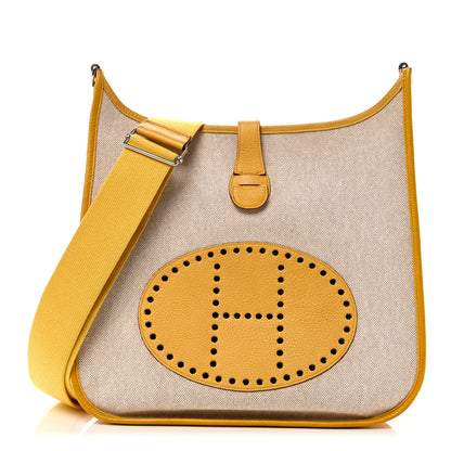 Hermes Toile Taurillon Clemence Evelyne III GM Jaune 1 of 11
