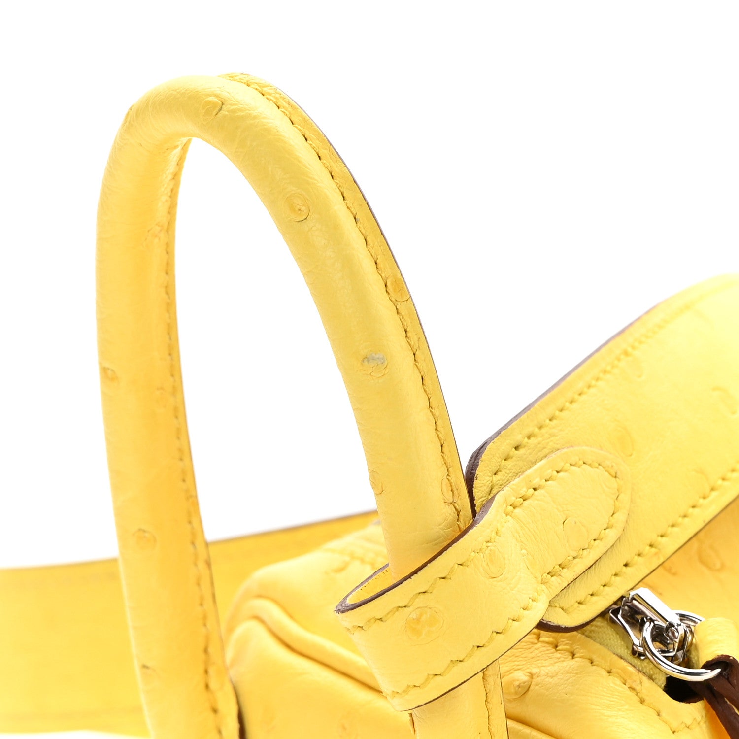 Hermes Ostrich Mini Lindy 20 Jaune Citron 11 of 12