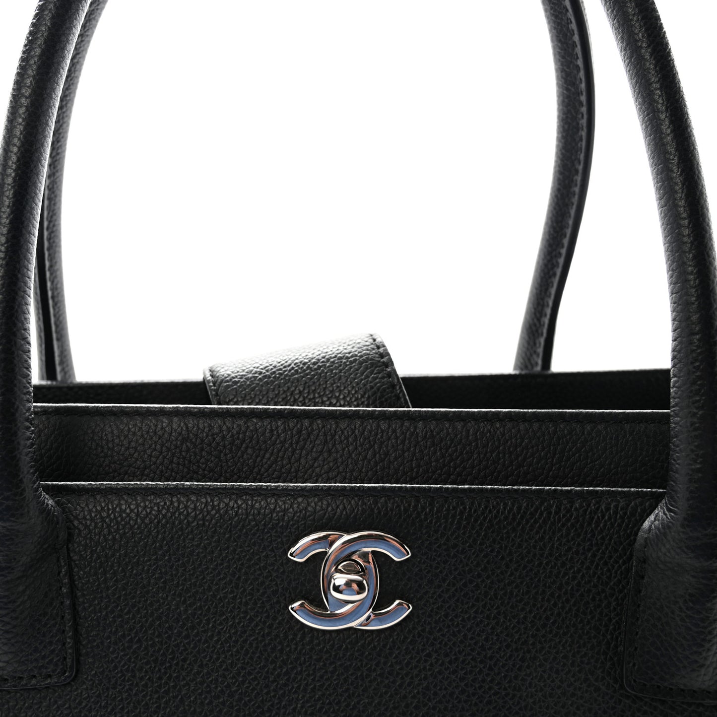 Calfskin Cerf Executive Shopper Tote Black