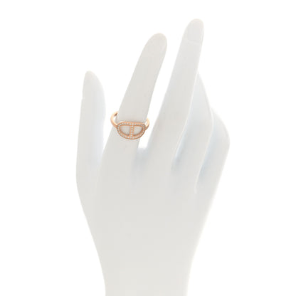 Hermes 18K Rose Gold Diamond MM Chaine d'Ancre Contour Ring 54 6.75 2 of 5