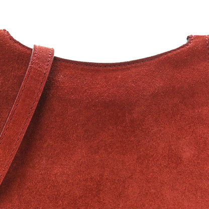 The Row Suede Hunting Bag 7 Dark Vermilion 7 of 9