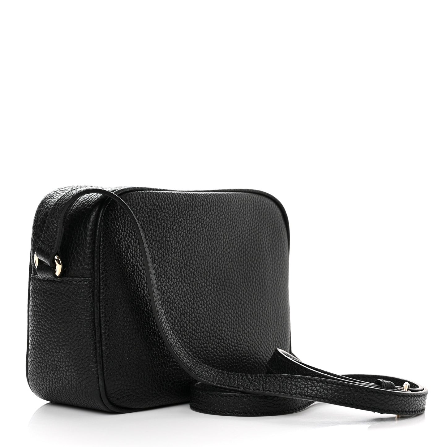 Pebbled Calfskin Small Soho Disco Bag Black
