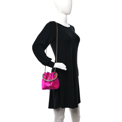 Jimmy Choo Satin Crystal Embellished Bon Bon Bag Fuchsia 2 of 9