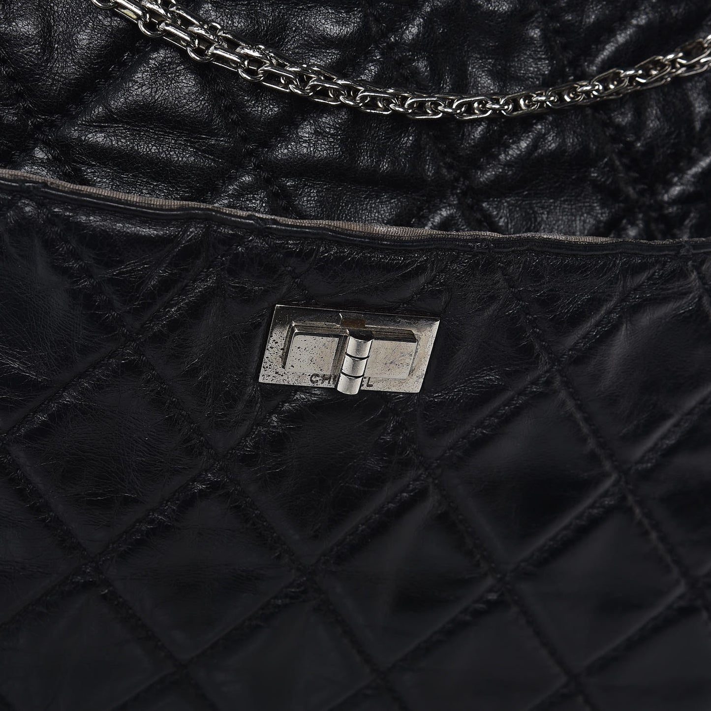 Aged Calfskin Oversized Reissue Overnight Tote Black