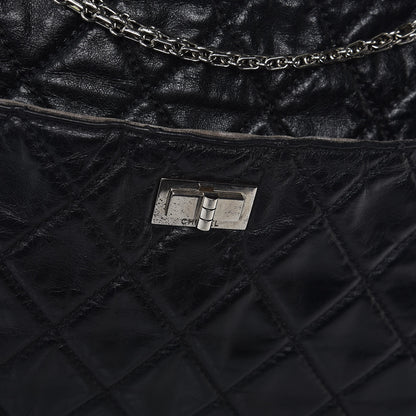 Chanel Aged Calfskin Oversized Reissue Overnight Tote Black 14 of 16