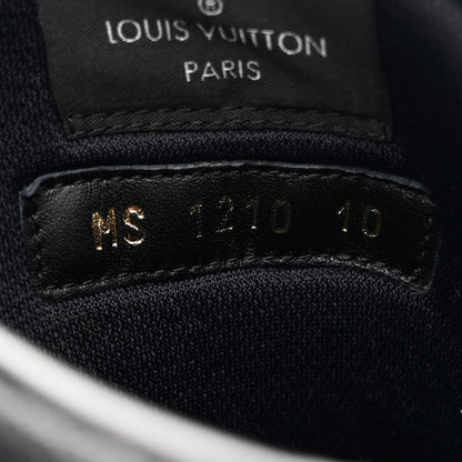 Louis Vuitton Calfskin Monogram Eclipse Mens Rivoli High Top Sneakers 10 Black Grey 9 of 9