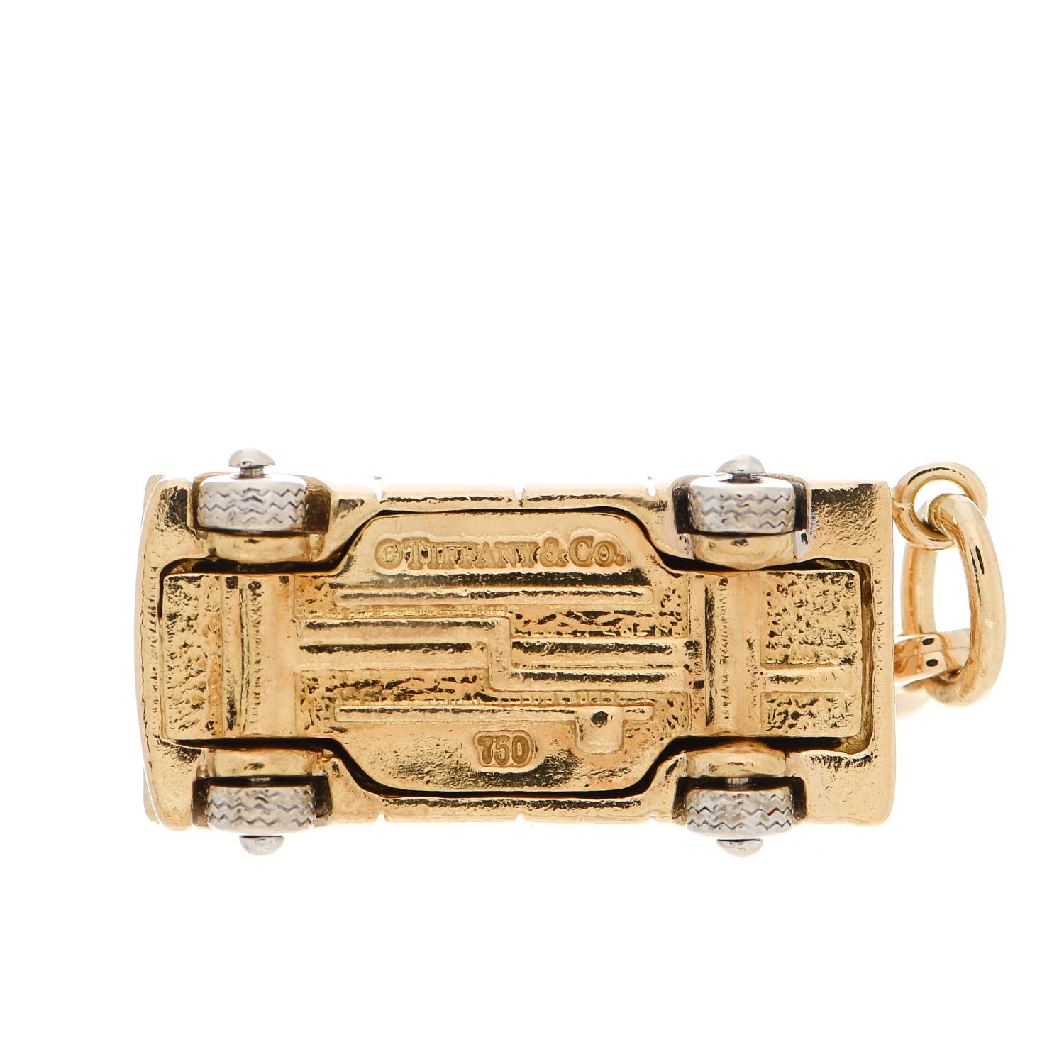 Tiffany 18K Yellow White Gold Diamond Taxi Charm 4 of 4