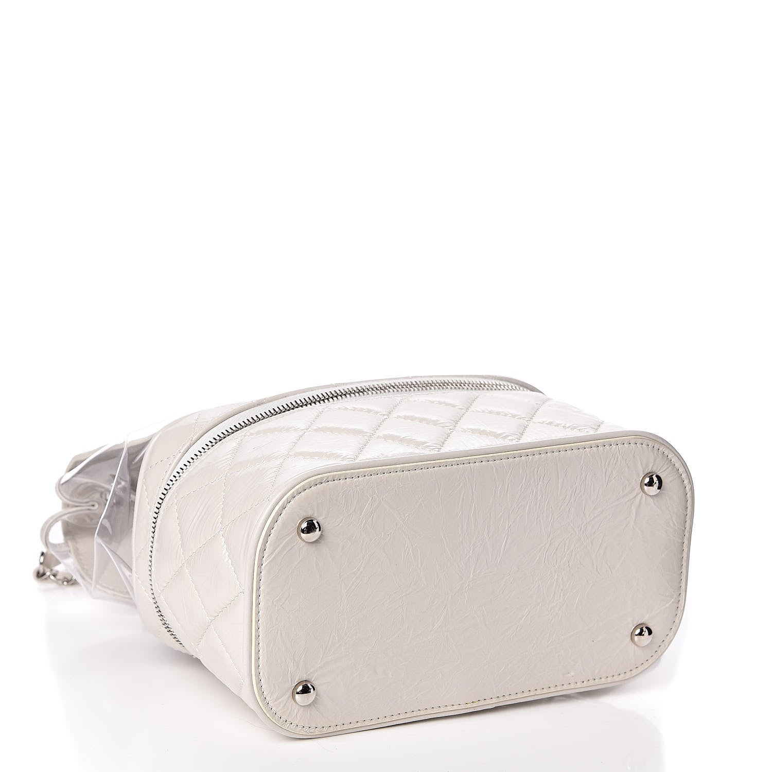 Chanel Crumpled Calfskin PVC Quilted Backpack White 4 of 11