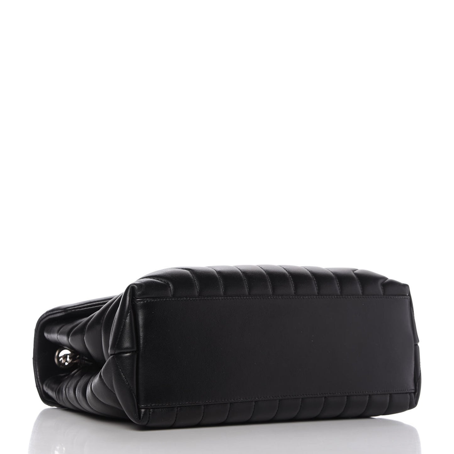 Calfskin Y Quilted Monogram Medium Loulou Chain Satchel Black