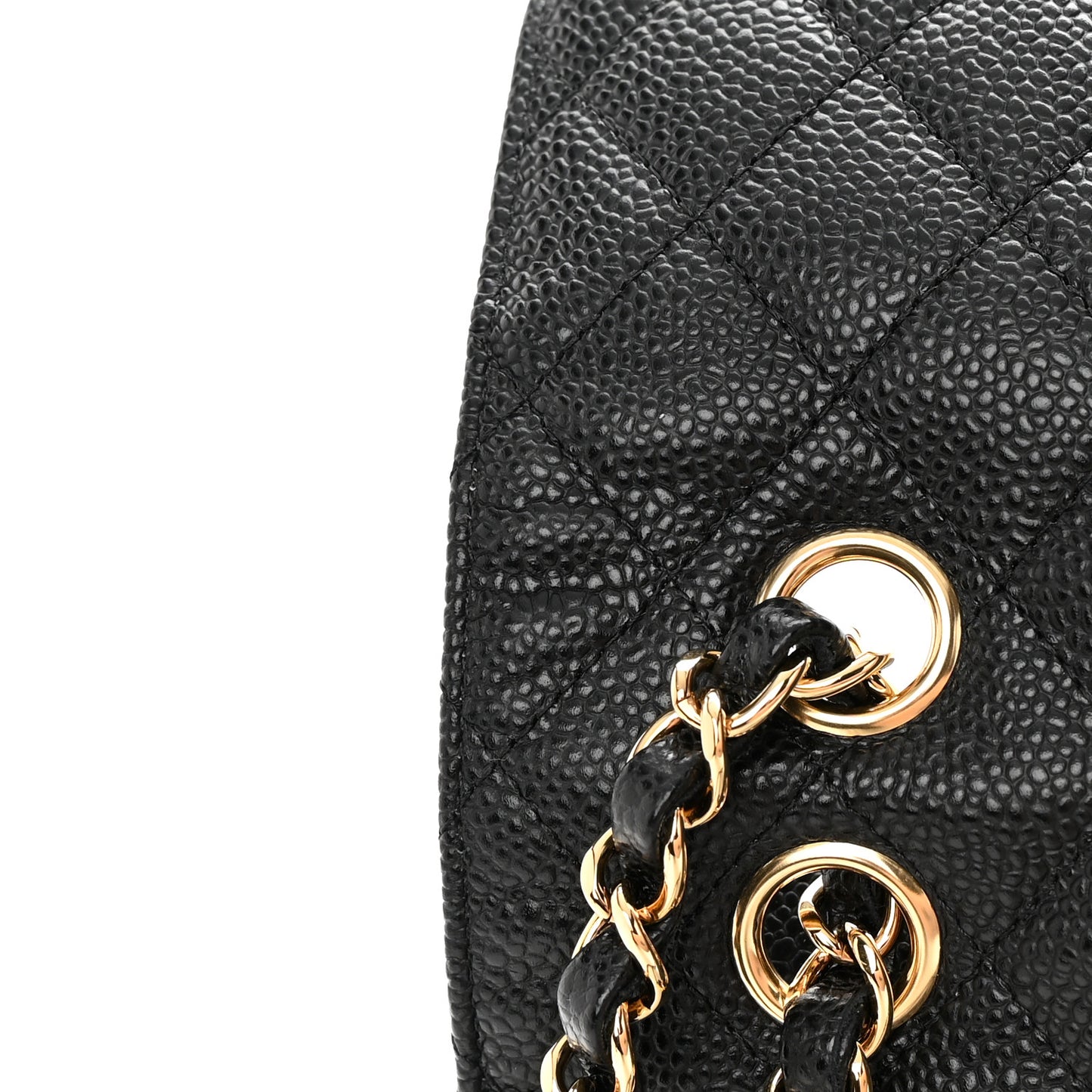 Caviar Quilted Small Double Flap Black