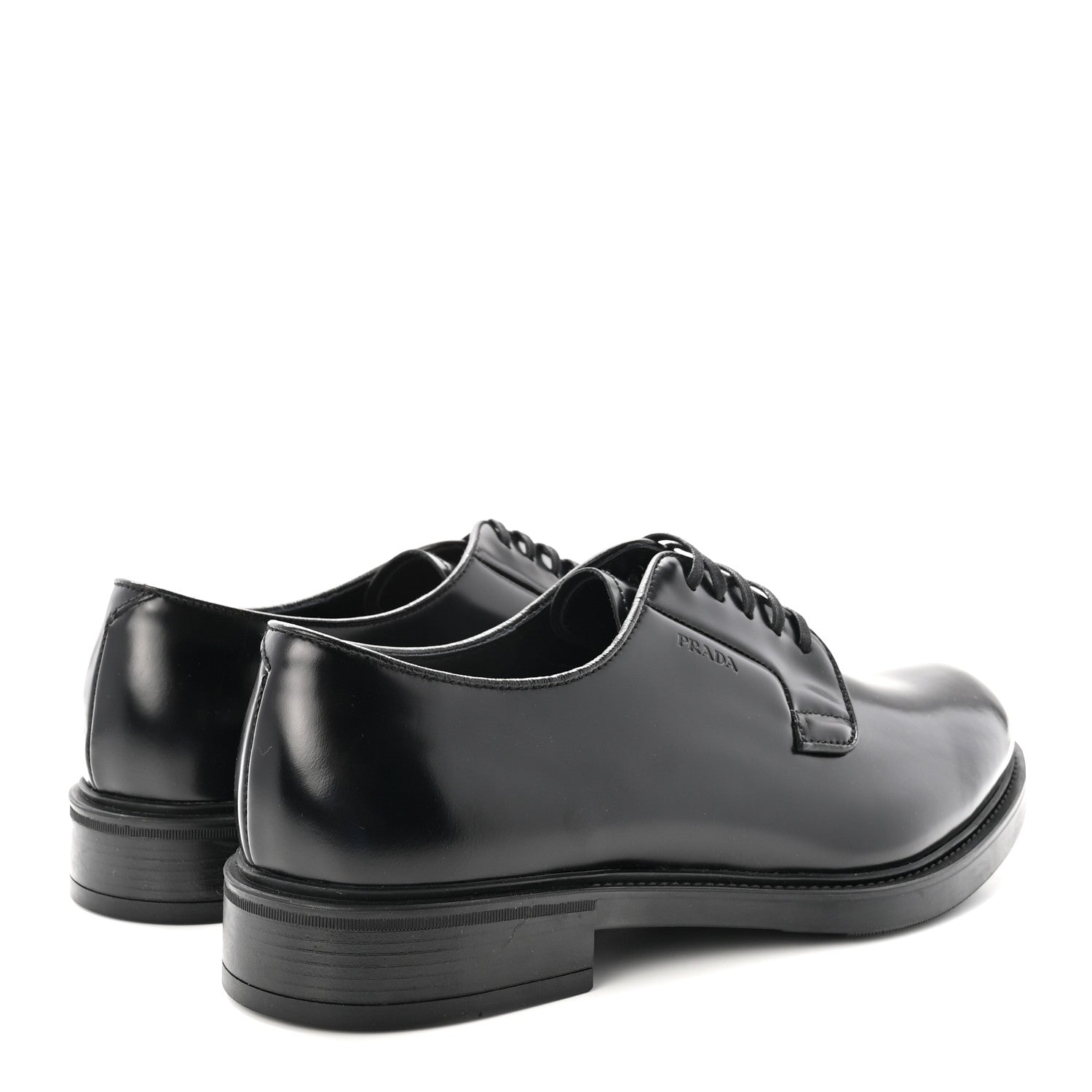 Prada Spazzolato Mens Derby Loafers 9 Black 5 of 9