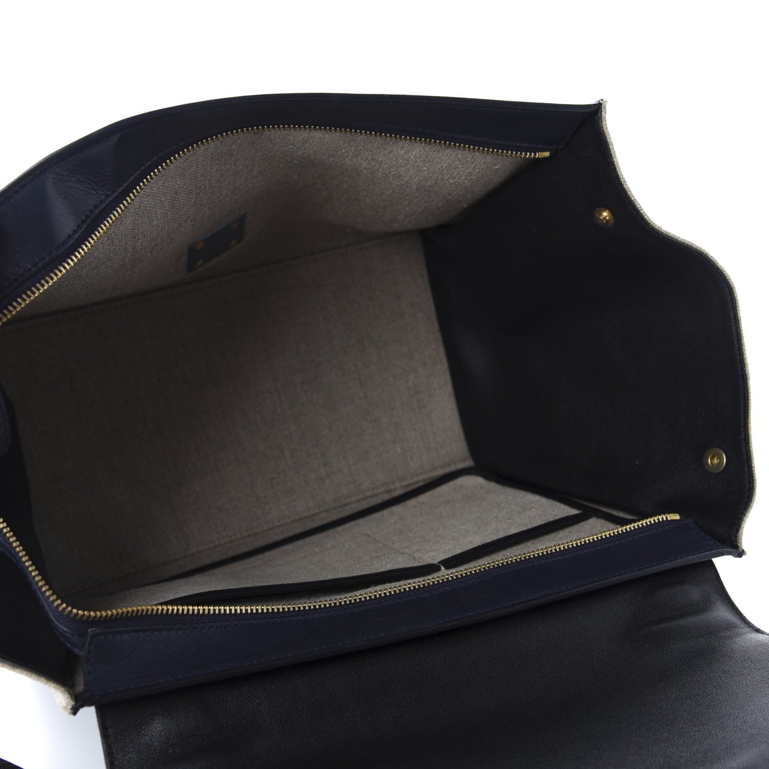 Celine Smooth Calfskin Linen Medium Tri-Color Trapeze Black Navy Blue 5 of 13