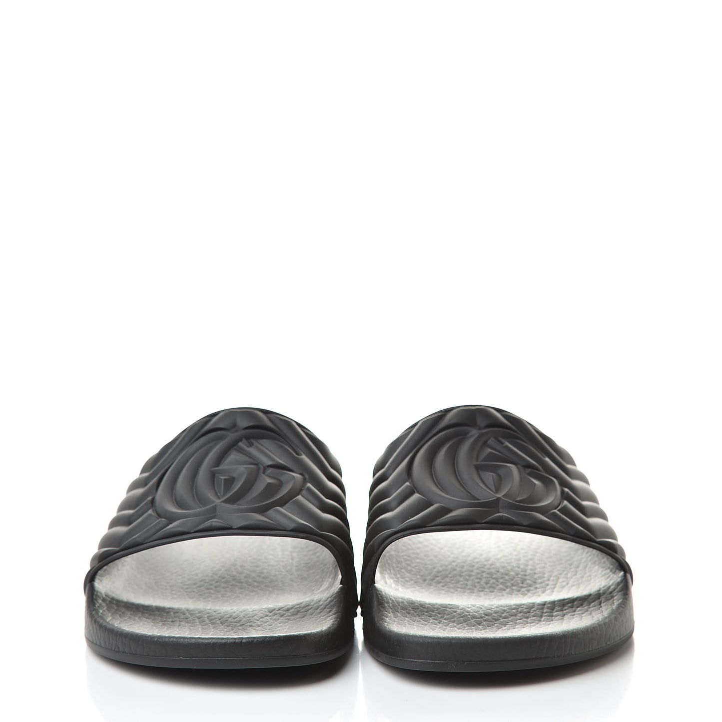 Rubber Matelasse Mens Slide Sandals 7 Black
