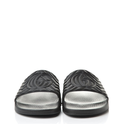 Gucci Rubber Matelasse Mens Slide Sandals 7 Black 2 of 7